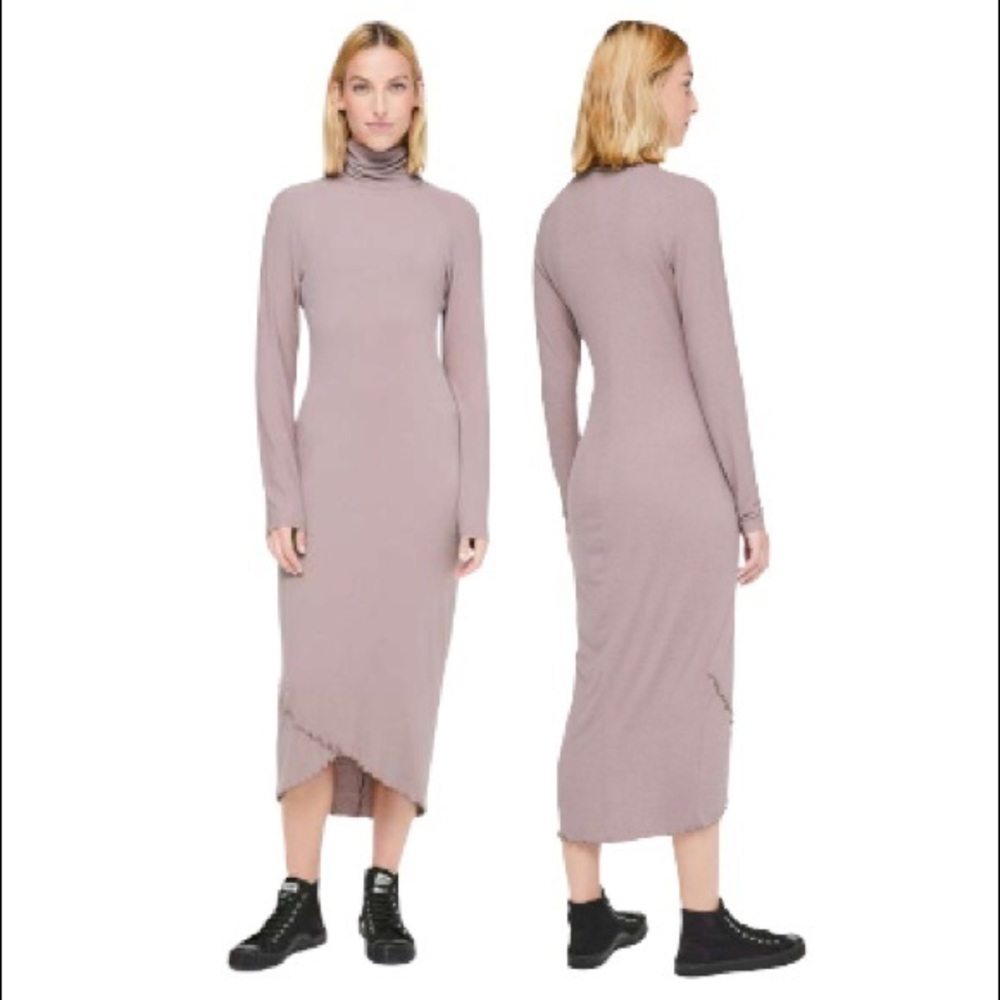 Lululemon Nai Dress lululemon lab Misty Mauve ribbed high neck cashmere dress